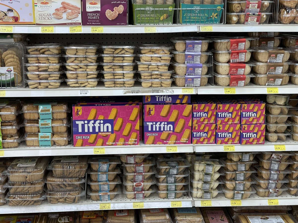 Tiffin on shelf wide